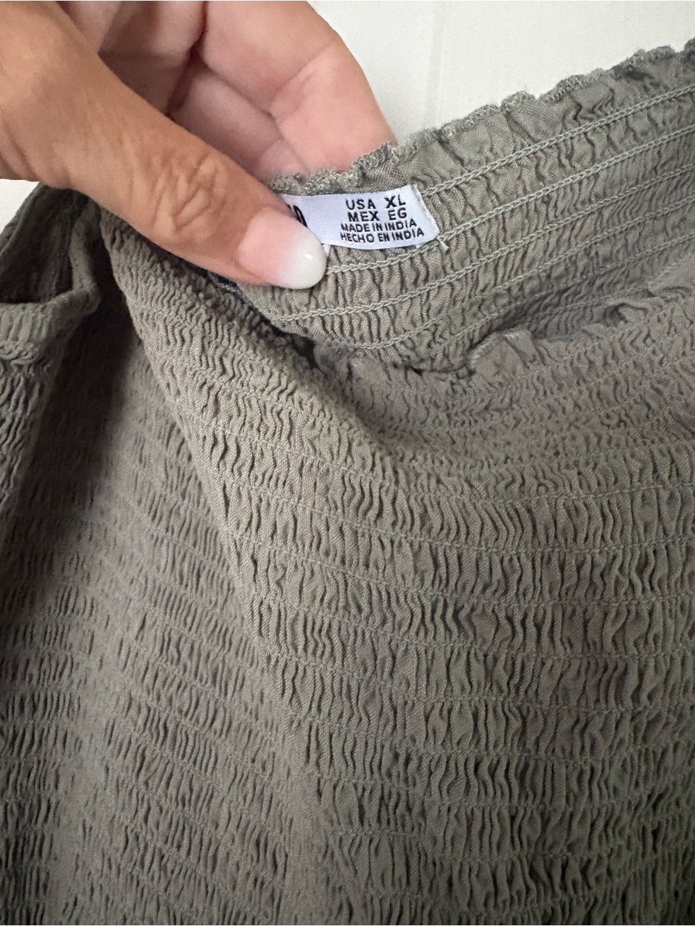 Smocked Eyelet Maxi Dress - Sage Green - Picture 3 of 3